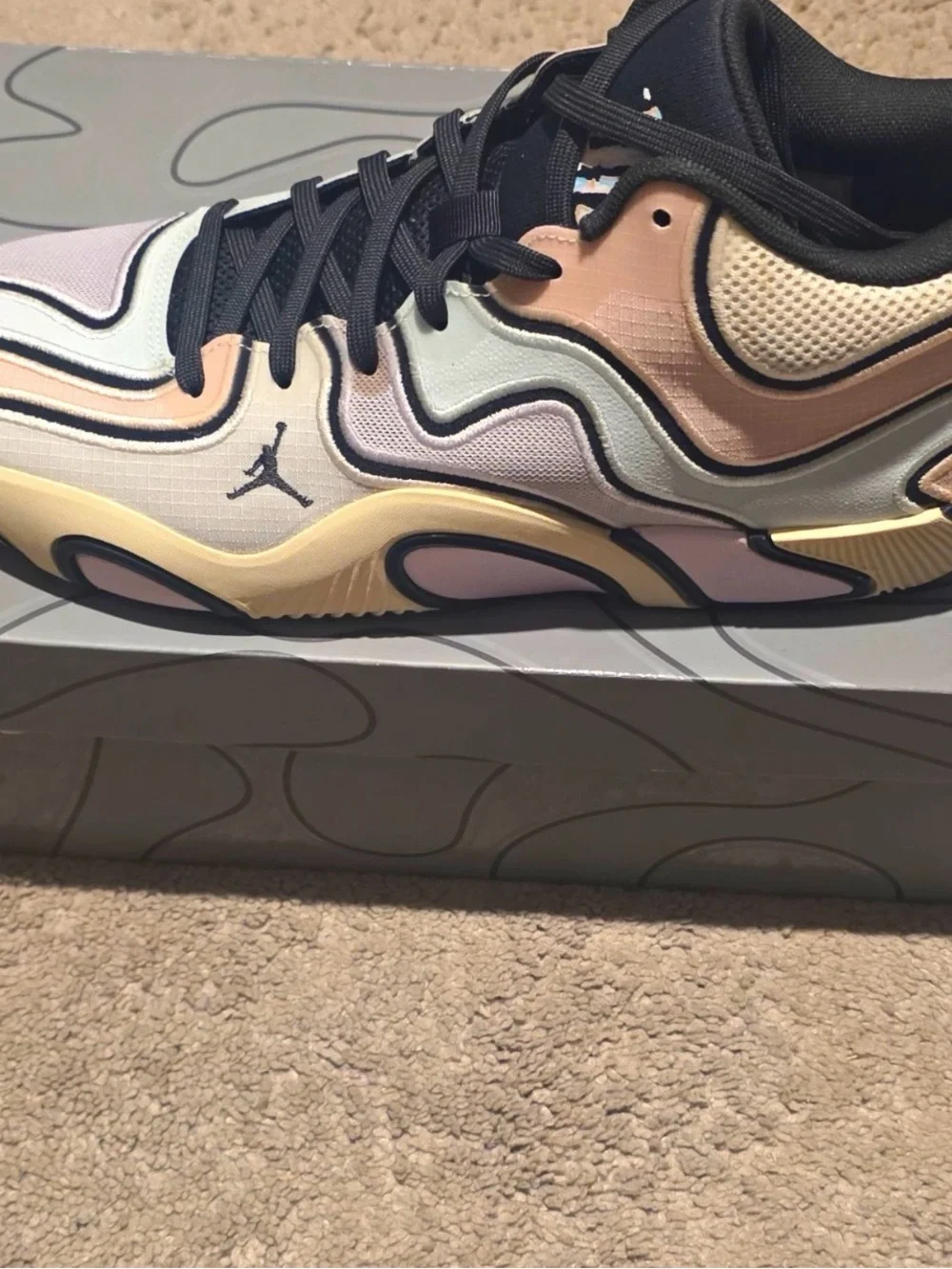 Jordan Men's Athletic Shoes in Pastel Multicolor with Black Accents